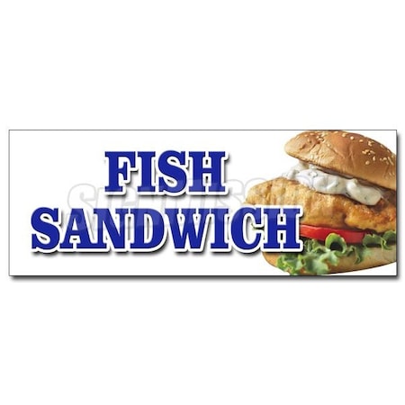 FISH SANDWICH DECAL Sticker Haddock Cod Fresh Deep Fried Beer Battered